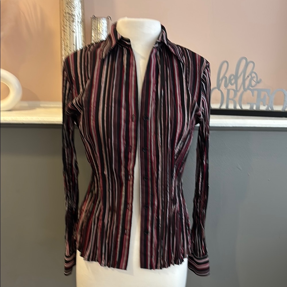 Striped Women's Top - Black and Pink